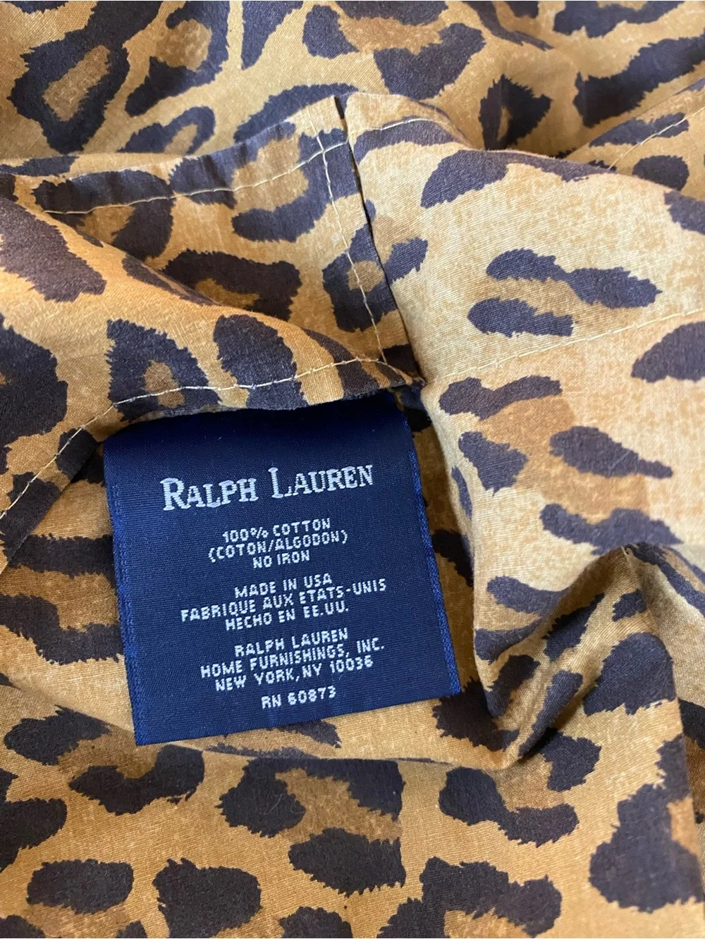 Ralph Lauren Leopard Print Pillowcases in Gold and Black “ARAGON” King Sz